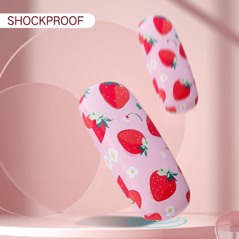 PERFECTSIGHT Store Hard Shell Eyeglasses Case, PU Leather Protective Glasses Case, Cute Eyeglass Case for Women Men Girls - Image 3